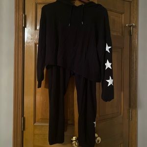 BB Dakota Black Hooded Sweatsuit